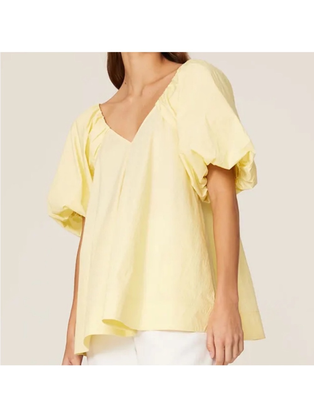 Co. Puff-Sleeve V-Neck Top